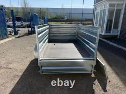 7,6 x 4,3 pieds Remorque à double essieu avec ridelles hautes 750 kg sans frein 232 x 130 cm