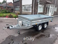 8 x 5 pi Remorque basculante hydraulique à double essieu, toute neuve, 2700 kg, 3291 £ + TVA