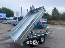 8 x 5 pi Remorque basculante hydraulique à double essieu, toute neuve, 2700 kg, 3291 £ + TVA