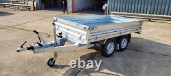 8 x 5 pi Remorque basculante hydraulique à double essieu, toute neuve, 2700 kg, 3291 £ + TVA