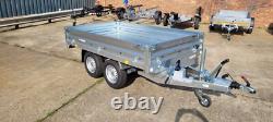 8 x 5 pi Remorque basculante hydraulique à double essieu, toute neuve, 2700 kg, 3291 £ + TVA