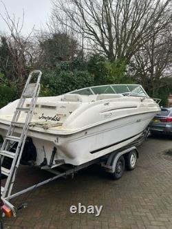 Bateau Sea Ray 215 Express Cruiser avec remorque freinée à double essieu