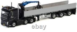 Échelle WSI 1:50 Volvo FH4 Sleeper Cab 6x2 Twin Steer Brick Trailer 3 Essieux