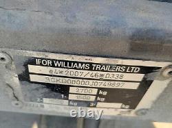Ifor Williams 2.7 Tonnes Remorque à deux essieux pour engins de chantier