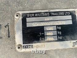 Ifor Williams Hb403 Twin Axle Single Horse Box Trailer 1600kg