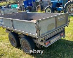 Ifor Williams Tg85 8' X 5' Twin Axle Blatbed Tipping Trailer 2700kg Pas De Tva