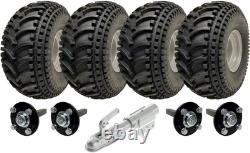 Kit de remorque ATV à double essieu 22x11.00-8, roues, essieux et attelage pivotant, capacité 620 kg