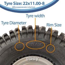 Kit de remorque ATV à double essieu 22x11.00-8, roues, essieux et attelage pivotant, capacité 620 kg