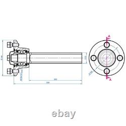 Kit de remorque ATV à double essieu avec roues 18x8.50-8, moyeu AKLO et essieux de fusée + attelage 1500 kg