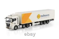 MAN TGX GM 6x2 à double essieu directeur, remorque fourgon 3 essieux Nabuurs modèles de camions WSI 150