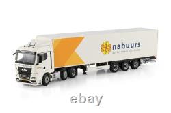 MAN TGX GM 6x2 à double essieu directeur, remorque fourgon 3 essieux Nabuurs modèles de camions WSI 150