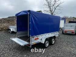 NOUVEAU REMORQUE NIEWIADOW TWIN AXLE 10ft x 5ft AVEC CADRE ET COUVERTURE 155CM 750K