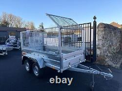 NOUVELLE REMORQUE À DEUX ESSIEUX NIEWIADOW 8,7 pi x 4,2 pi (B265) AVEC GRILLE DE 80 CM 750 KG