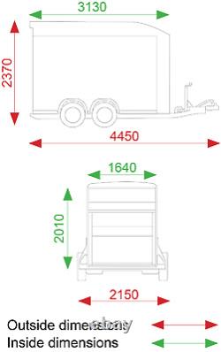 New Debon C500 Twin Axle Box Van Trailer 2000kg Mgw + Porte D'accès Latéral + Ramp