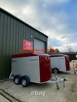 New Debon C500 Twin Axle Box Van Trailer En Red, 2600kg Mgw, Porte D'accès Latérale