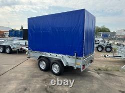 Nouveau Remorque Box 10x5 2700kg PTAC Double Essieu Remorque Lourd pour Voiture Fourgon ALKO + Rampes