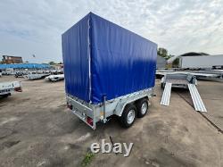 Nouveau Remorque Box 10x5 2700kg PTAC Double Essieu Remorque Lourd pour Voiture Fourgon ALKO + Rampes