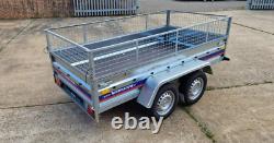 Nouveau remorque à double essieu avec cage MESH 2,65 m x 1,34 m 263 cm x 132 cm