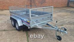 Nouveau remorque à double essieu avec cage MESH 2,65 m x 1,34 m 263 cm x 132 cm