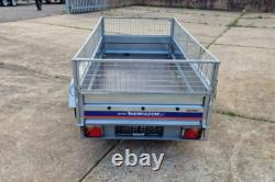 Nouveau remorque à double essieu avec cage MESH 2,65 m x 1,34 m 263 cm x 132 cm
