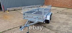 Nouveau remorque à double essieu avec cage MESH 2,65 m x 1,34 m 263 cm x 132 cm