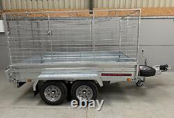 Nouveau remorque à double essieu freinée Apache 8x5 2000 KG PTRA Remorque robuste - Livraison UK