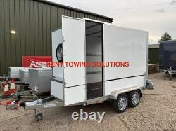 Nouveau remorque box van freinée Tickners GB966 2,74m x 1,83m x 1,98m avec porte latérale 1800kg