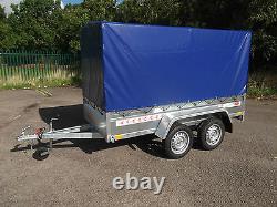 Nouvelle Boîte De Remorque Petite Voiture De Camping 9ft X 4ft Twin Axle 2,70 X 1,32 M+150cm Canopy