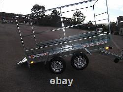 Nouvelle Boîte De Remorque Petite Voiture De Camping 9ft X 4ft Twin Axle 2,70 X 1,32 M+150cm Canopy