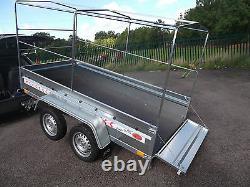 Nouvelle Boîte De Remorque Petite Voiture De Camping 9ft X 4ft Twin Axle 2,70 X 1,32 M+150cm Canopy