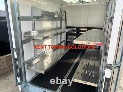 Nouvelle remorque à benne à double essieu Brian James 3m x 1,6m + étagères pour karting incl. 2700kg