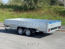 Nouvelle remorque à cage à ridelles rabattables 11,9 pi x 5,6 pi, double essieu, 2700 kg, freinée, suspension