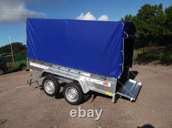 Nouvelle remorque boîte petite pour camping-car 9 FT x 4 FT à double essieu 2,70 x 1,32 m + housse 150 cm