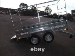 Nouvelle remorque boîte petite pour camping-car 9 FT x 4 FT à double essieu 2,70 x 1,32 m + housse 150 cm
