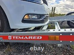 Nouvelle remorque de transport de voitures Temared 2000 kg, carrosserie plate de 4,0 m x 1,85 m à essieu double basculant