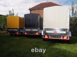 Nouvelle remorque fourgon à double essieu pour camping-car 9 pi x 4 pi 2,70 x 1,32 m + couverture supérieure de 150 cm