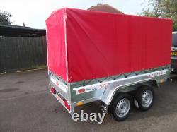 Nouvelle remorque fourgon à double essieu pour camping-car 9 pi x 4 pi 2,70 x 1,32 m + couverture supérieure de 150 cm