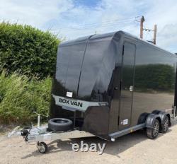 Nouvelle remorque fourgon boîte Brian James 10 pieds x 5 pieds 2 pouces à double essieu avec portes combinées noires