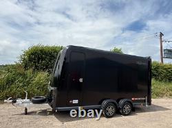 Nouvelle remorque fourgon boîte Brian James 10 pieds x 5 pieds 2 pouces à double essieu avec portes combinées noires
