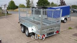Nouvelle remorque porte-voiture 10x5 à double essieu, sans frein, 750 kg, avec ridelles grillagées hautes de 800 mm