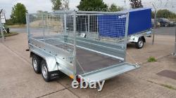 Nouvelle remorque porte-voiture 10x5 à double essieu, sans frein, 750 kg, avec ridelles grillagées hautes de 800 mm