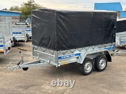 REMORQUE FOURGON 10 × 5 PIEDS DOUBLE ESSIEU NON FREINÉE 750 KG SUSPENSION AL-KO 3 m × 1,5 m