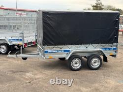 REMORQUE FOURGON 10 × 5 PIEDS DOUBLE ESSIEU NON FREINÉE 750 KG SUSPENSION AL-KO 3 m × 1,5 m