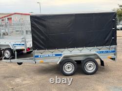REMORQUE FOURGON 10 × 5 PIEDS DOUBLE ESSIEU NON FREINÉE 750 KG SUSPENSION AL-KO 3 m × 1,5 m