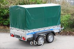 REMORQUE FOURGON 10 × 5 PIEDS DOUBLE ESSIEU NON FREINÉE 750 KG SUSPENSION AL-KO 3 m × 1,5 m