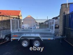 REMORQUE JUMELLE NEUVE 2,65 m x 1,30 m AVEC GRILLE DE 80 CM 750 KG