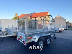 REMORQUE JUMELLE NEUVE 2,65 m x 1,30 m AVEC GRILLE DE 80 CM 750 KG