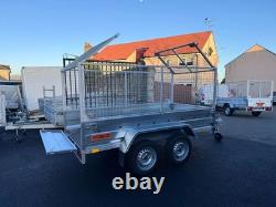 REMORQUE JUMELLE NEUVE 2,65 m x 1,30 m AVEC GRILLE DE 80 CM 750 KG