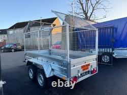REMORQUE JUMELLE NEUVE 2,65 m x 1,30 m AVEC GRILLE DE 80 CM 750 KG
