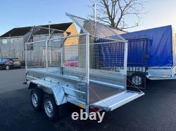 REMORQUE JUMELLE NEUVE 2,65 m x 1,30 m AVEC GRILLE DE 80 CM 750 KG